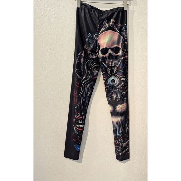 Women's Skull Gothic Leggings  Sz XS - Picture 7 of 9